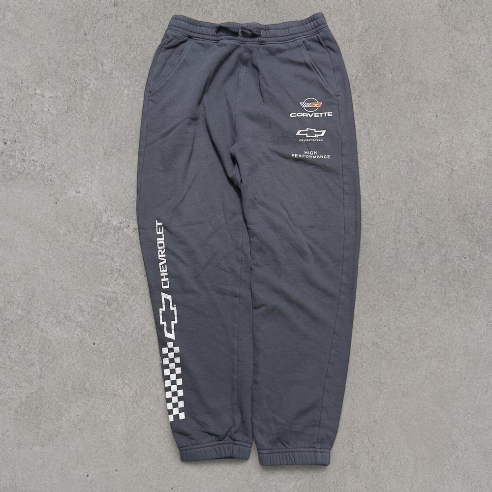 Abercrombie Kids Corvette Racing Sweatpants Charcoal Grey Boys 15/16 Y2K Joggers